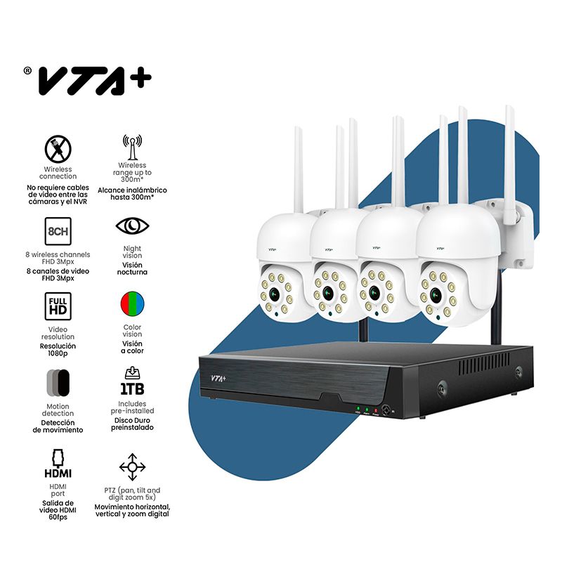 Sistema de Video Seguridad VTA+ Quaric Motion Cam System 4 Cámaras Wi-Fi