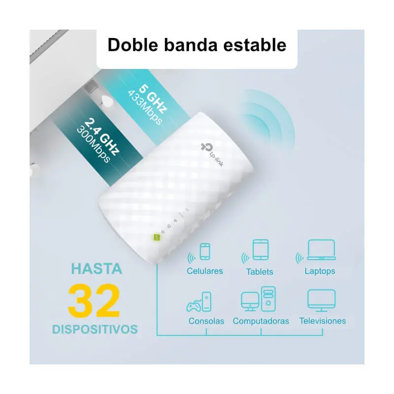 Extensor Wi-Fi TP-Link RE220 AC750 5GHz 433Mbps 2.4GHz 300Mpbs Doble Banda.webp
